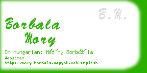 borbala mory business card